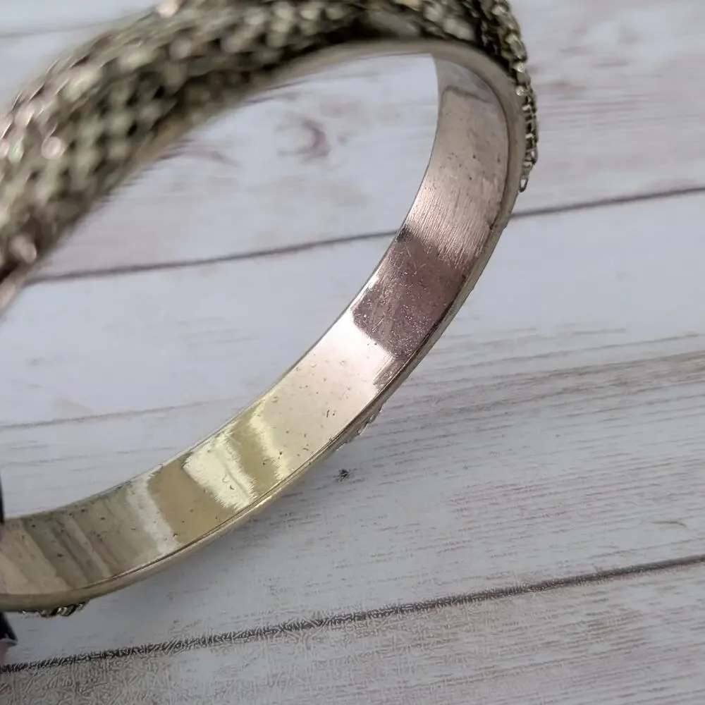 Vintage Bracelet - Gold Tone with Woven Design - 8.5